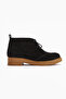 Henna Genuine Leather Black Suede Lace-Up Women's Boots