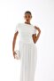Boat Neck White Long Designer Dress - 6