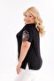 Plus Size Blouse with Floral Motif on the Sleeves - 6