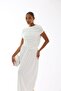 Boat Neck White Long Designer Dress - 7