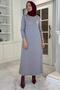Gözde Brooched Knitwear Dress Gray - 3