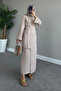 Mink Tie Detailed Skirt Suit - 98662 - 3