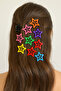 Set of 10 Mixed Color Star-Shaped Hair Clips (4 cm)