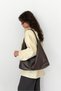 Knitted Textured Laura Women's Shopper Shoulder Bag with Loose Look and Large Volume Faux Leather