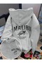 Malibu Turtle Printed Hooded Oversize Sweatshirt
