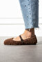 Premium Fur Women's Ballet Shoes Brown - 4