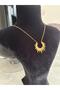 Gold Color Half Moon Steel Necklace - 2