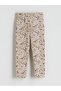 Özmarka New Season Elastic Waist Floral Girls' Leggings - 3