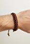 Handmade Leather Braided Men's Bracelet - Adjustable Size Suitable for Daily Wear