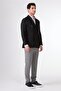 Men's Slim Fit Pointed Collar Black Jacket - 4
