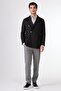 Men's Slim Fit Pointed Collar Black Jacket
