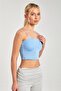Women's Strap Tank Top with Chest Pads - Blue - 4
