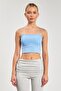 Women's Strap Tank Top with Chest Pads - Blue - 2