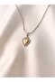 Women's Steel Zircon Stone Plate Heart Necklace - 2