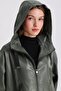 Maroquin Leather Gaga Women's Hooded Leather Coat - 7