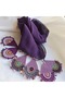 Handmade Cotton Crochet, Purple, Women's Scarf