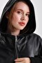 Maroquin Leather Alicia Women's Hooded Leather Coat - 6