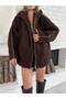 Women's Oversize Zippered Plush Teddy Jacket - 5