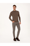 Mink Melange Slim Fit Quarter Collar Basic Knitwear Sweater 50314188-Vr174 - 4