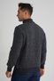 Trist Star Men's Anthracite Short Zippered Selanik Hair Braided Standing Collar Wool Sweater Trist-5350 - 3
