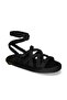 Roma Women's Rope Sandals with Rubber Sole - Black
