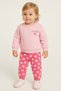 Girl's Heart Printed Tracksuit Set – Pink & Red & Salmon