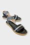 Women's Stone Single Strap Rubber Detailed Sandals Black - 3