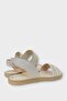 Women's Stone Single Strap Rubber Detailed Sandals Cream - 5