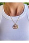 Lotus Flower of Life Olive Tree Island Lotus Women Necklace 316L Steel - 4