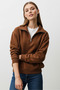 Men's Half Zipper Loose Brown Sweatshirt - 2