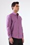 Dark Lilac Men's Slim Fit Straight Brent Buttoned Collar Long Sleeve Shirt - 2