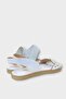 Women's Single Strap Rubber Detailed Laser Cut Summer Sandals White - 4