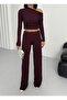 Women's Bubble Boat Neck One Shoulder Crop Blouse Bottom Top Set - 2