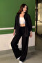 Women's Black High Waist Lycra Flowy Relax Bubble Pants - 4