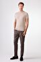 Men's Slim Fit Brown Trousers - 2
