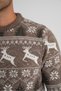 Trist Star Men's Milk Coffee Cycling Collar Jacquard Deer Wool Christmas Sweater Trist-5360 - 6