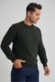 Trist Star Men's Khaki Cycling Collar Selanik Hair Braided Wool Sweater Trist-5352 - 2