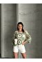 Women's Knitted Detailed Perforated Summer Top (Green / Black / Brown) - 5