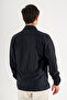 Men's Navy Blue Hooded Double Pocket Snap Fastener Sports Jacket Comfortable Fit - 6