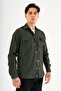 Men's Khaki Hooded Double Pocket Snap Fastener Sports Jacket Comfortable Fit - 3