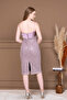 Sequin and Satin Detailed Pencil Long Dress - Lila - 8