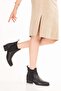 Genuine Leather Casual Short Heeled Stylish Boots Berenice Black