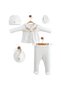 Bahardali Embroidered 5 Piece Luxury Newborn Baby Girl Hospital Discharge Set 100% Cotton - 2