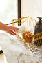 Gold Color Metal Basket 32 X 22 X 16 cm - 2