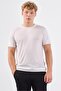 Ecru O-Neck Solid Color Short Sleeve Slim Fit Knit T-Shirt