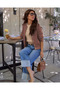 Women's Hair Knit Buttoned Casual Long Sleeve Knitwear Cardigan Cinnamon - 5
