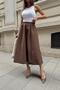 Poplin Street Flared Skirt Brown - 7