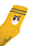 Cat Patterned Long Socks - Patterned Socks - Yellow Long Socks - 3