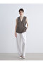 Double-Breasted Roba Collar Textured Women's Classic Vest from Uzg Store for Style Enthusiasts - 5