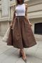 Poplin Street Flared Skirt Brown